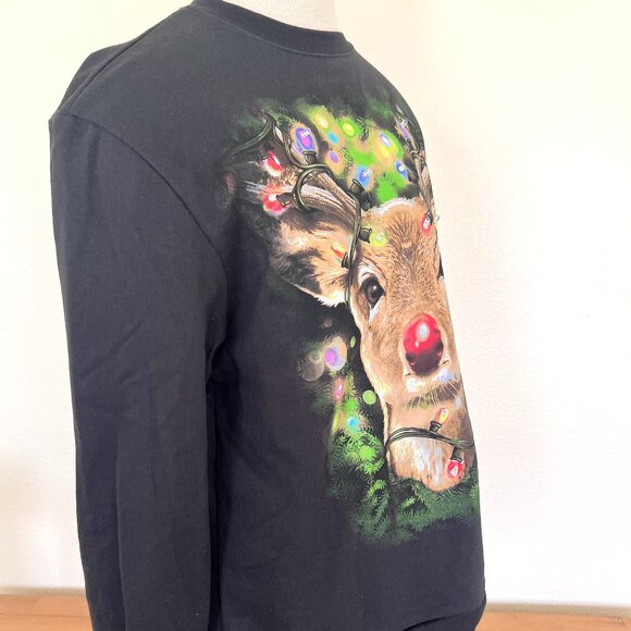 Rudolph Christmas Light Up Sweatshirt - Size Medium - Picture 4 of 9
